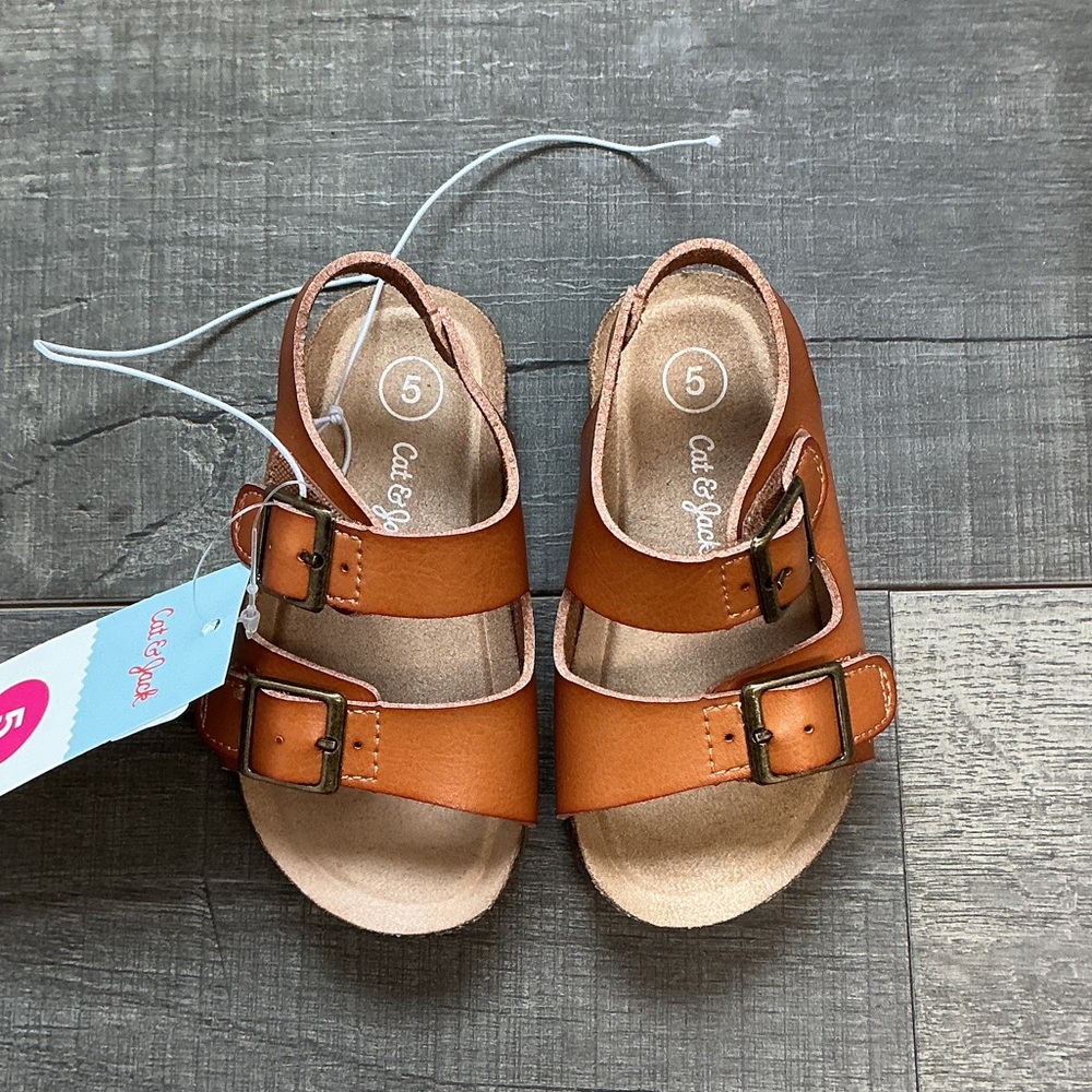 Cat & Jack Kids Tan Buckle Sandals